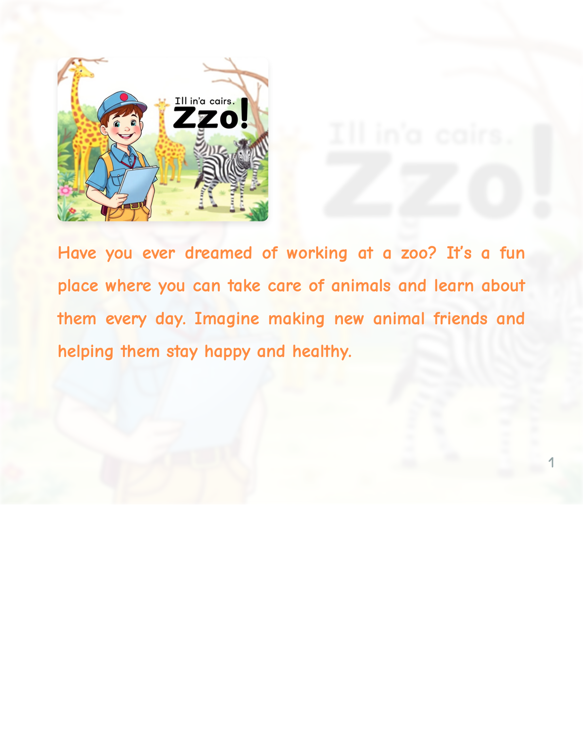 Want to work at a zoo? - HardCopy