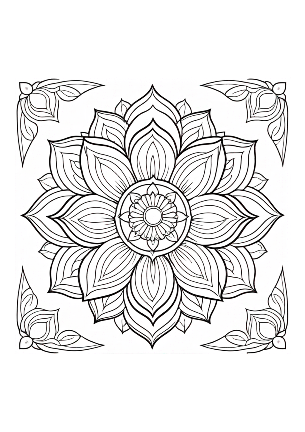 Abstract Flowers - Adult Coloring - Paperback