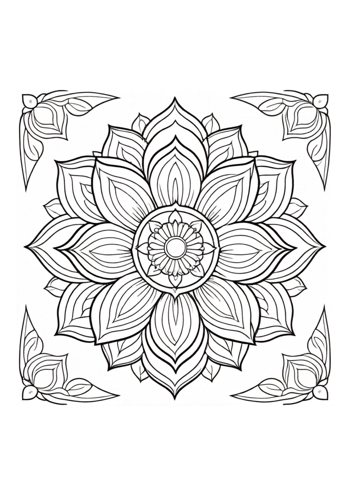 Abstract Flowers - Adult Coloring - Paperback
