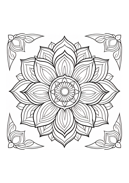 Abstract Flowers - Adult Coloring - Paperback