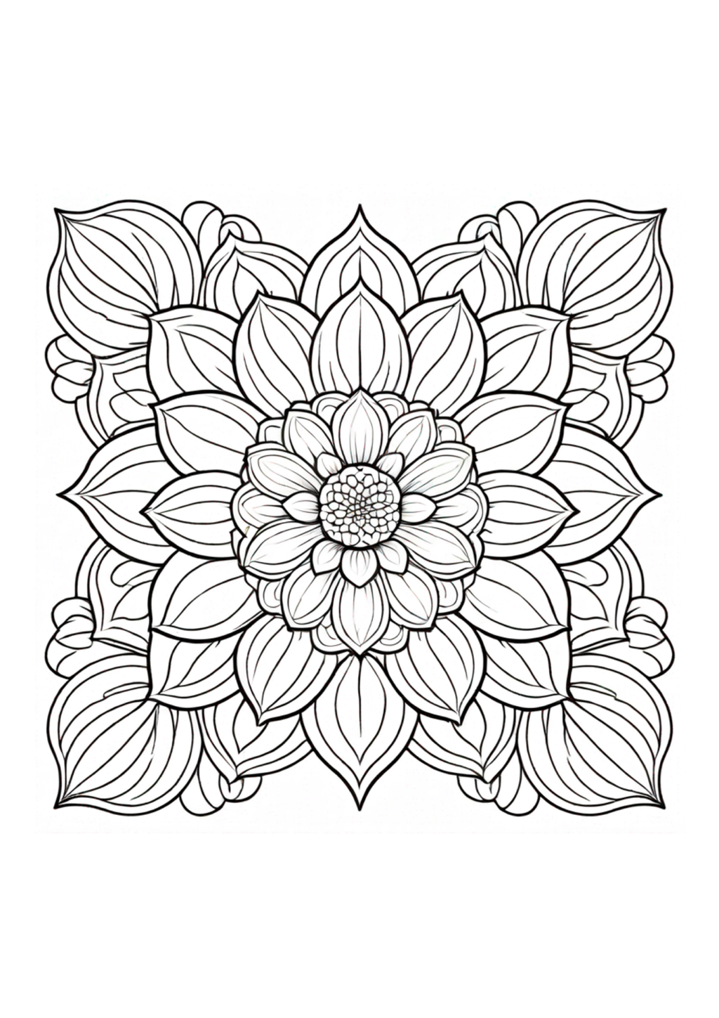 Abstract Flowers - Adult Coloring - Paperback