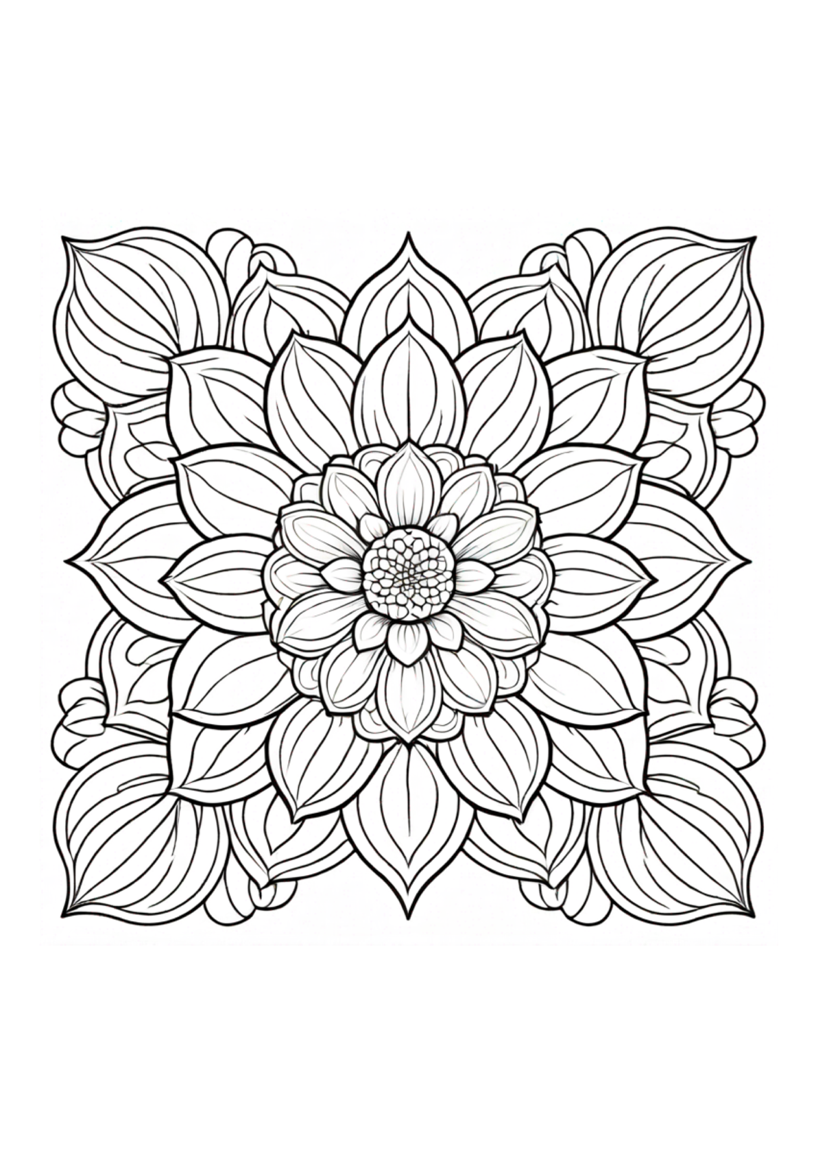 Abstract Flowers - Adult Coloring - Paperback