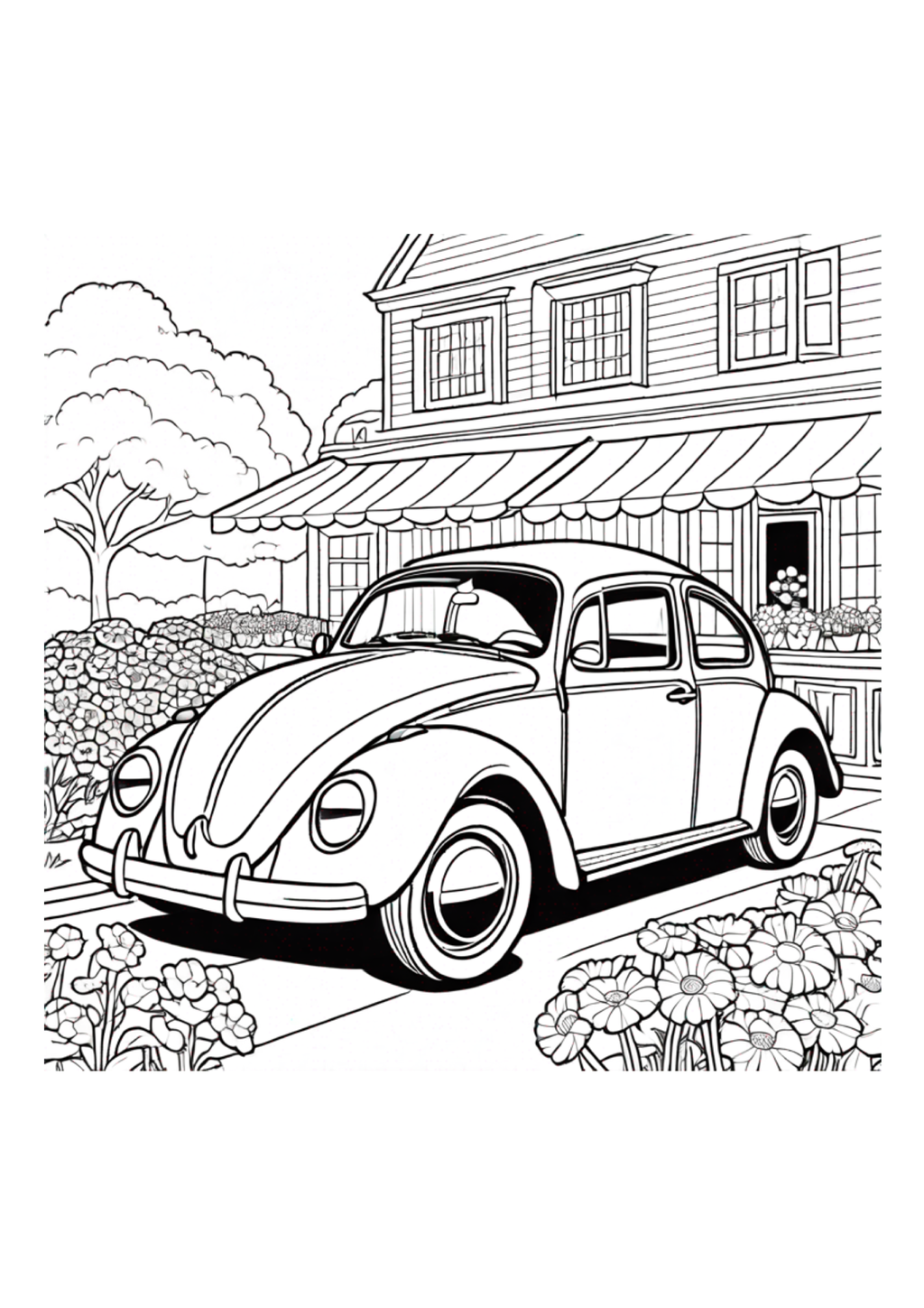 Cars Coloring Book – Car Coloring Book (40 Pages) Paperback