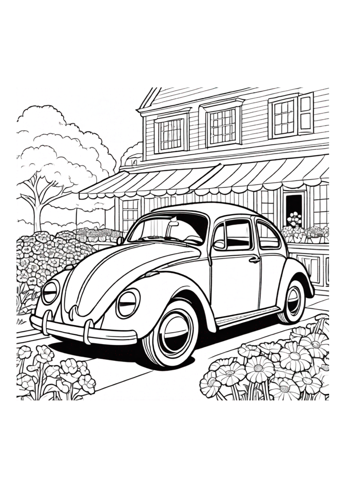 Cars Coloring Book – Car Coloring Book (40 Pages) Paperback