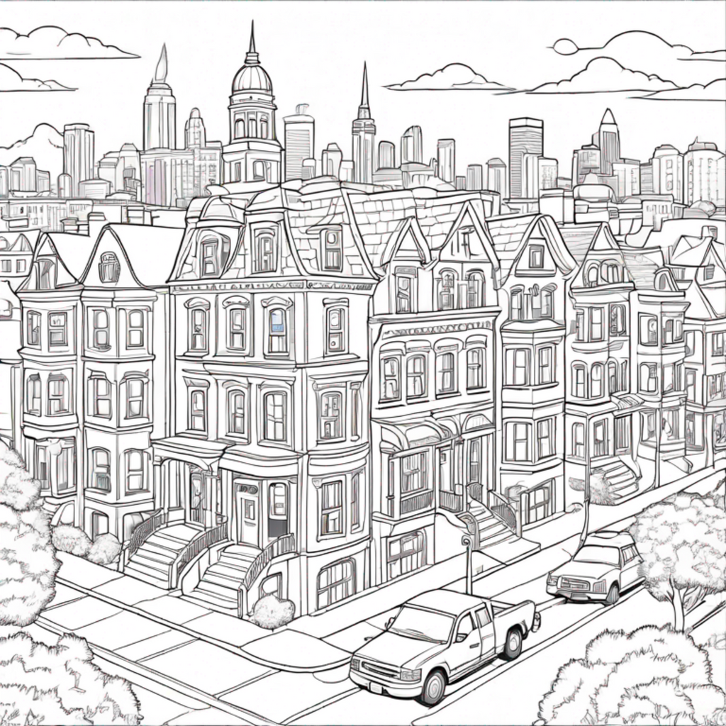 Cities in USA, Adult Coloring Book - Paperback