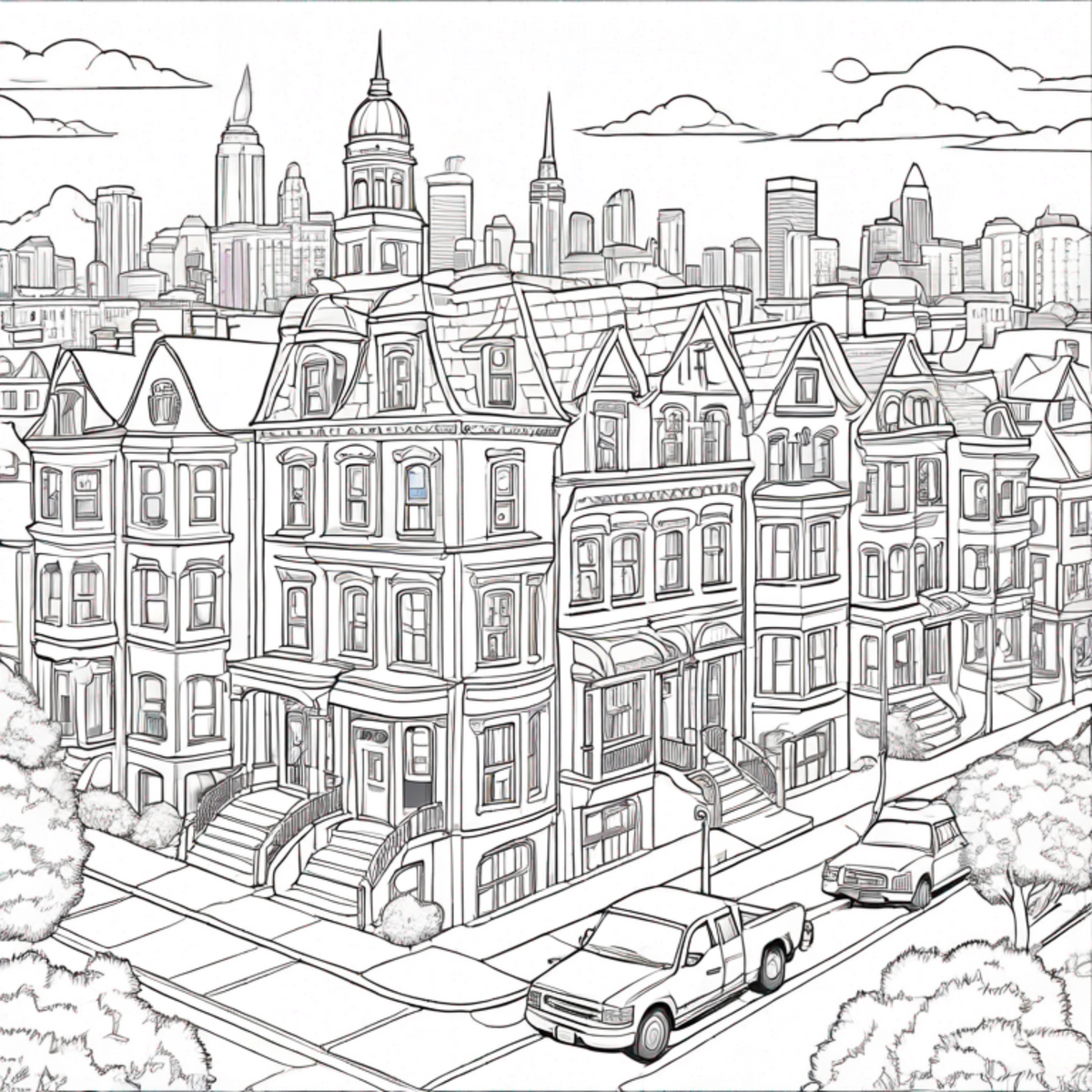 Cities in USA, Adult Coloring Book - Paperback