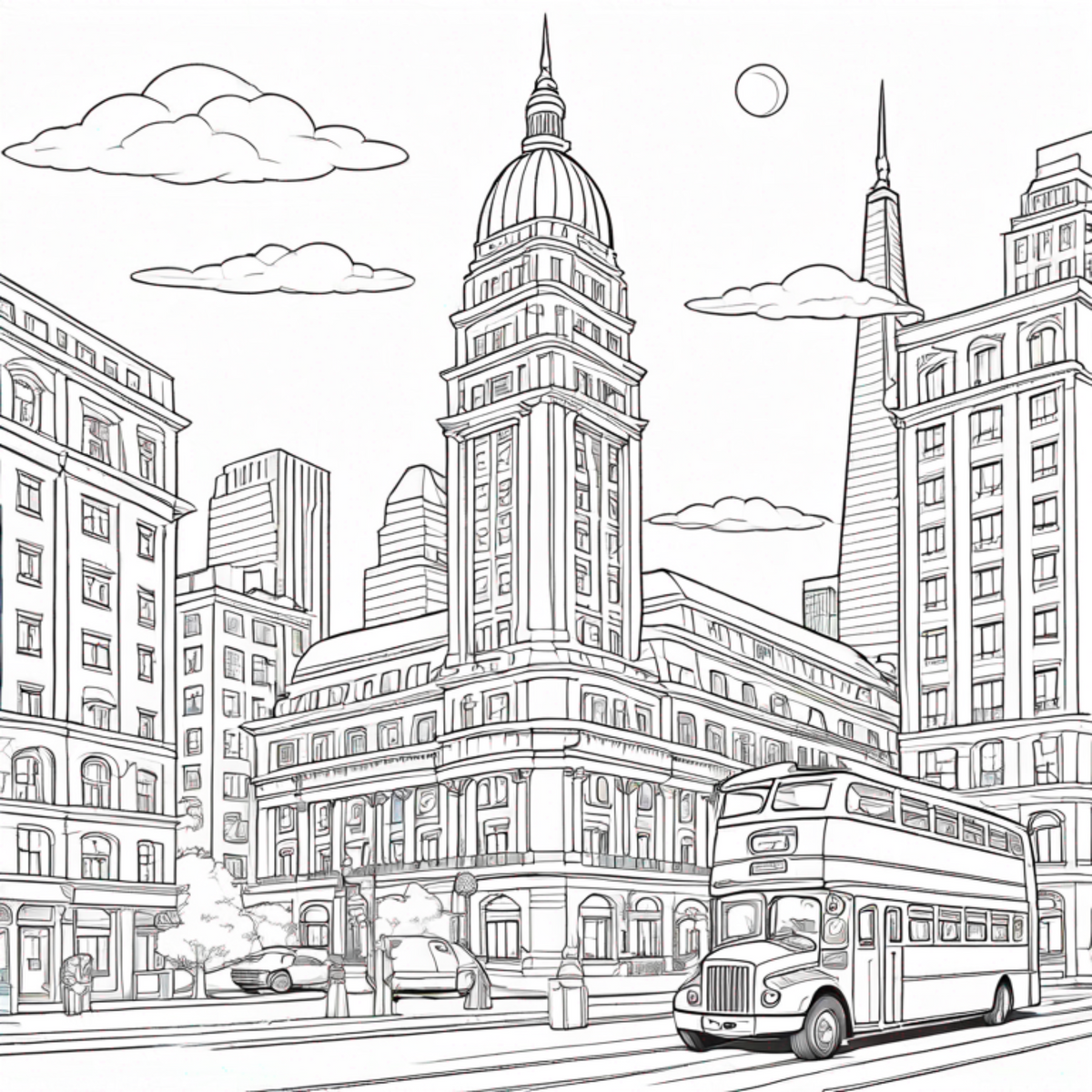 Cities in USA, Adult Coloring Book - Paperback