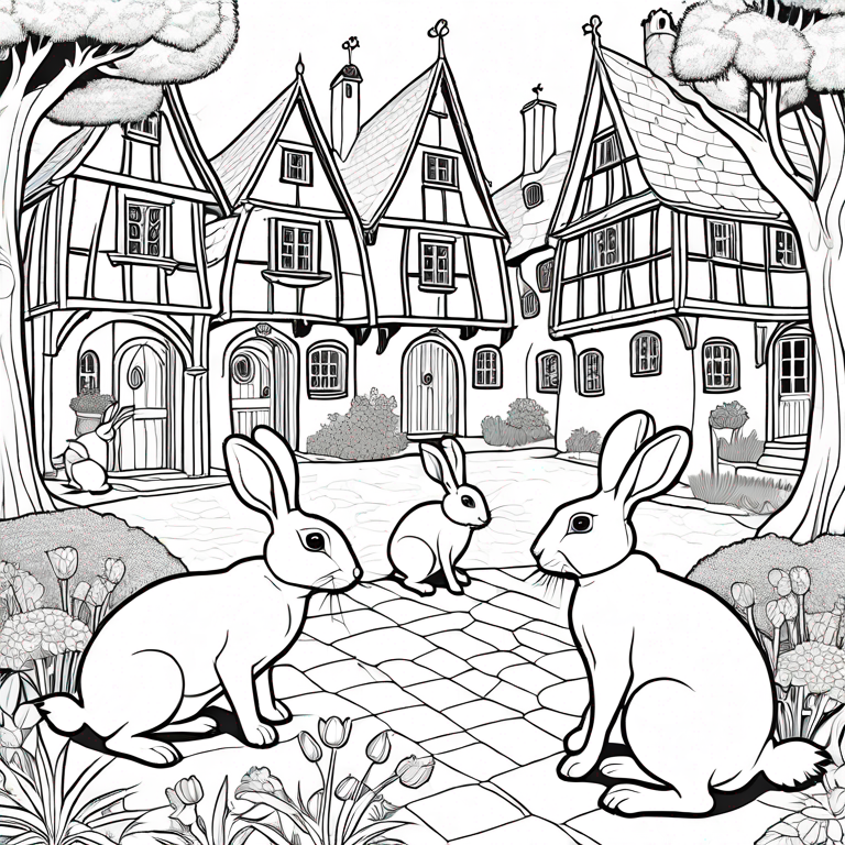 Rabbits are so cute- Colorbook - Paperback
