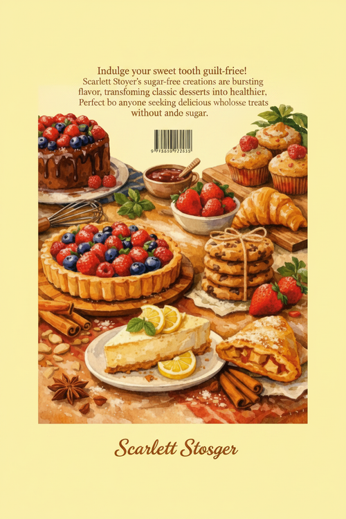 Back cover - Aunt Angie's Cookbook Sugar Free Baking & Pastry by Scarlett Stoyer