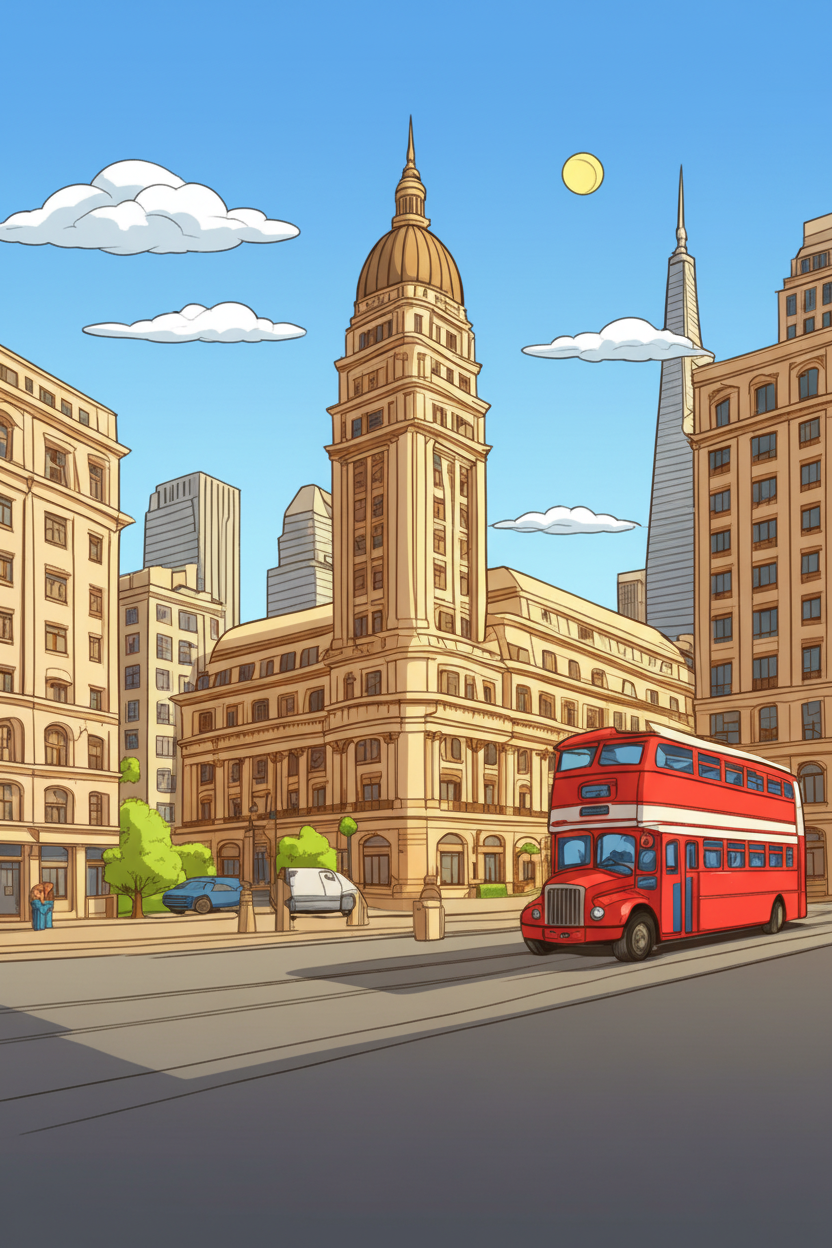 Colored sample page - Cities in USA Adult Coloring Book