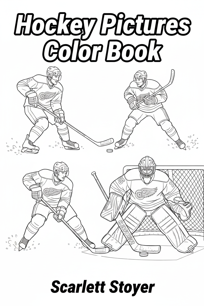 Cover - Hockey Pictures Color Book by Scarlett Stoyer