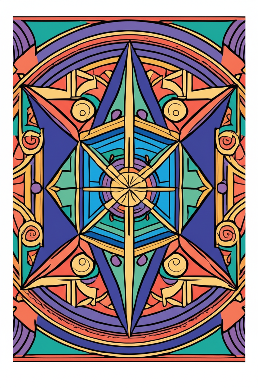 Colored sample page - Geometric Coloring Book