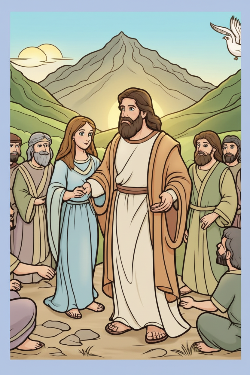 Colored sample page - Bible Story Color Book