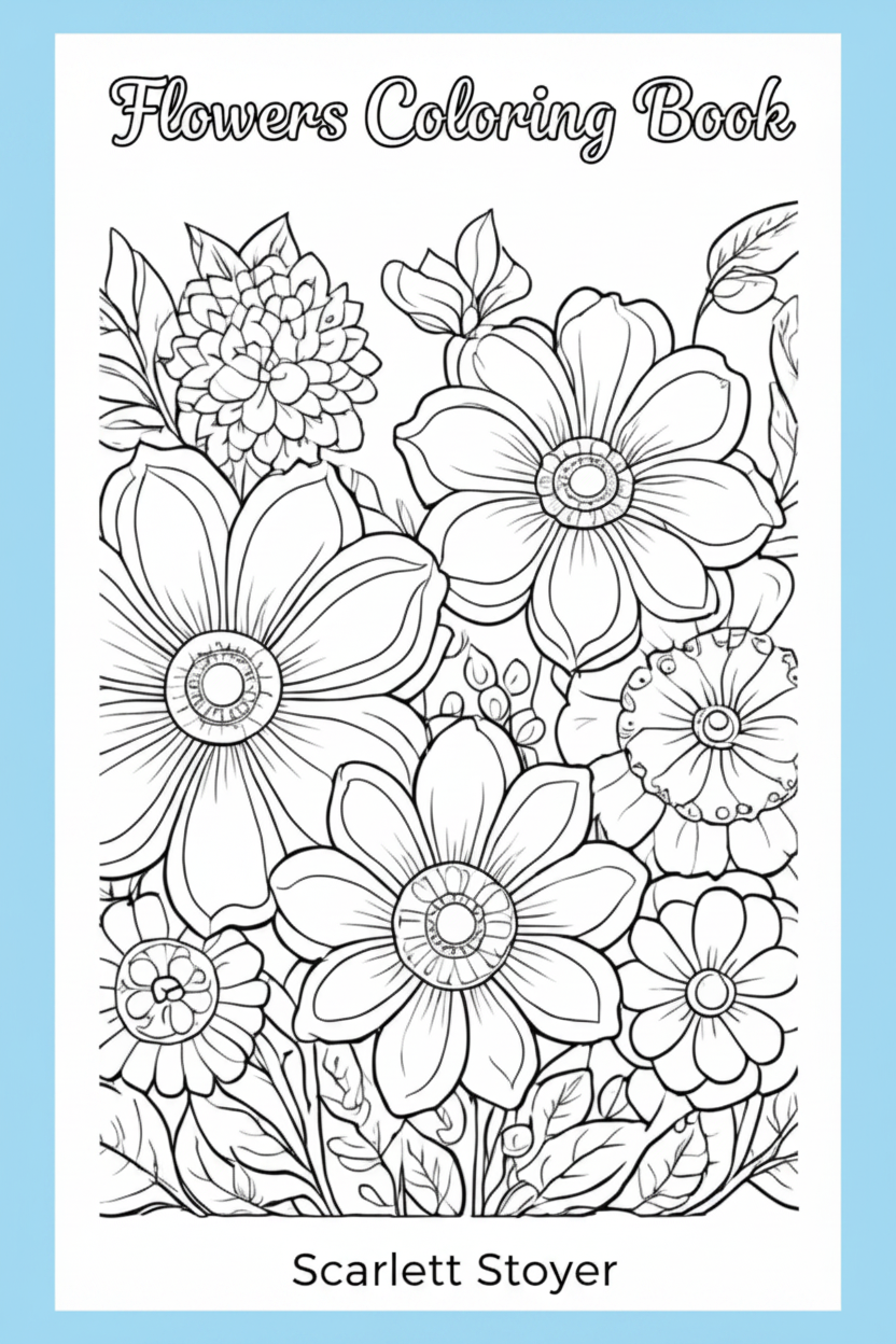 Cover - Flowers Coloring Book by Scarlett Stoyer