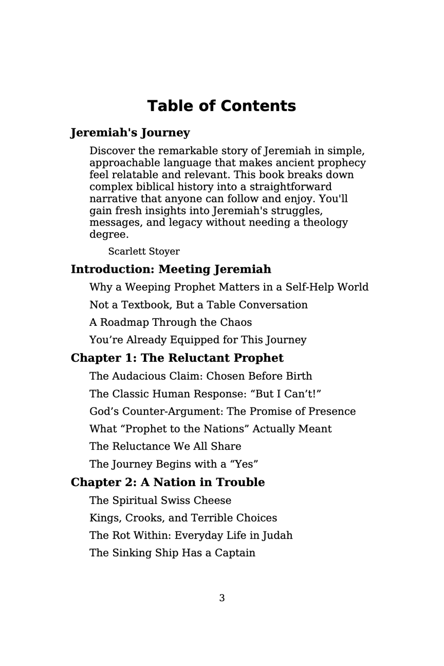 Jeremiah's Journey (pgs 187) Paperback