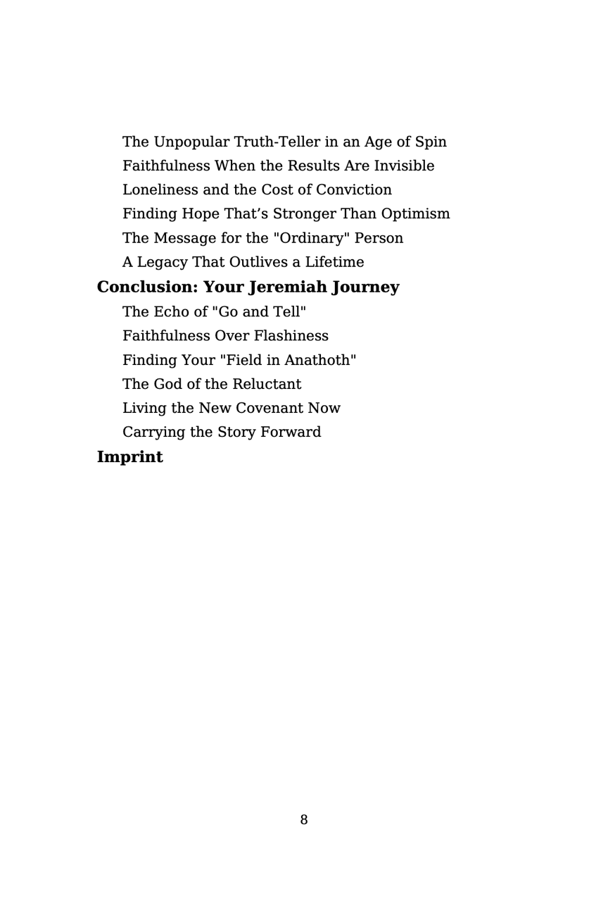 Jeremiah's Journey (pgs 187) Paperback