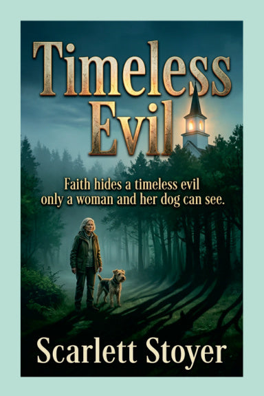 Timeless Evil supernatural horror e-book featuring a mysterious priest, missing residents, and a woman and her dog