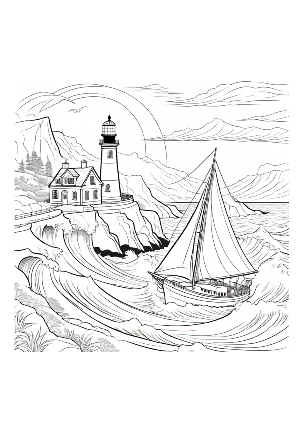 Sail Boats - Adult Coloring Book