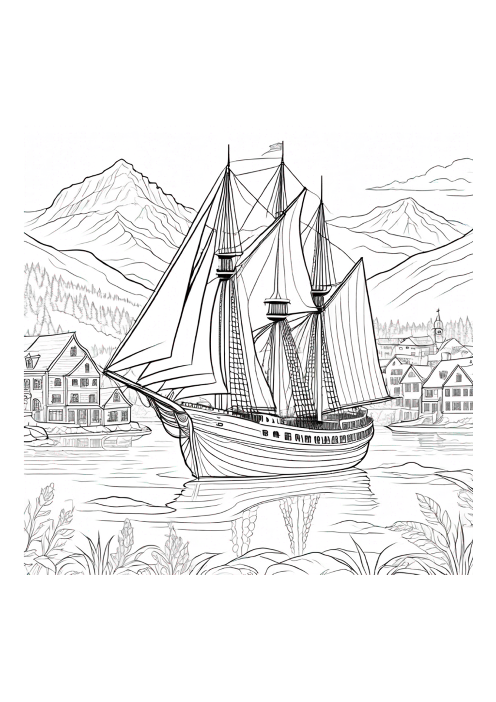 Sail Boats - Adult Coloring Book