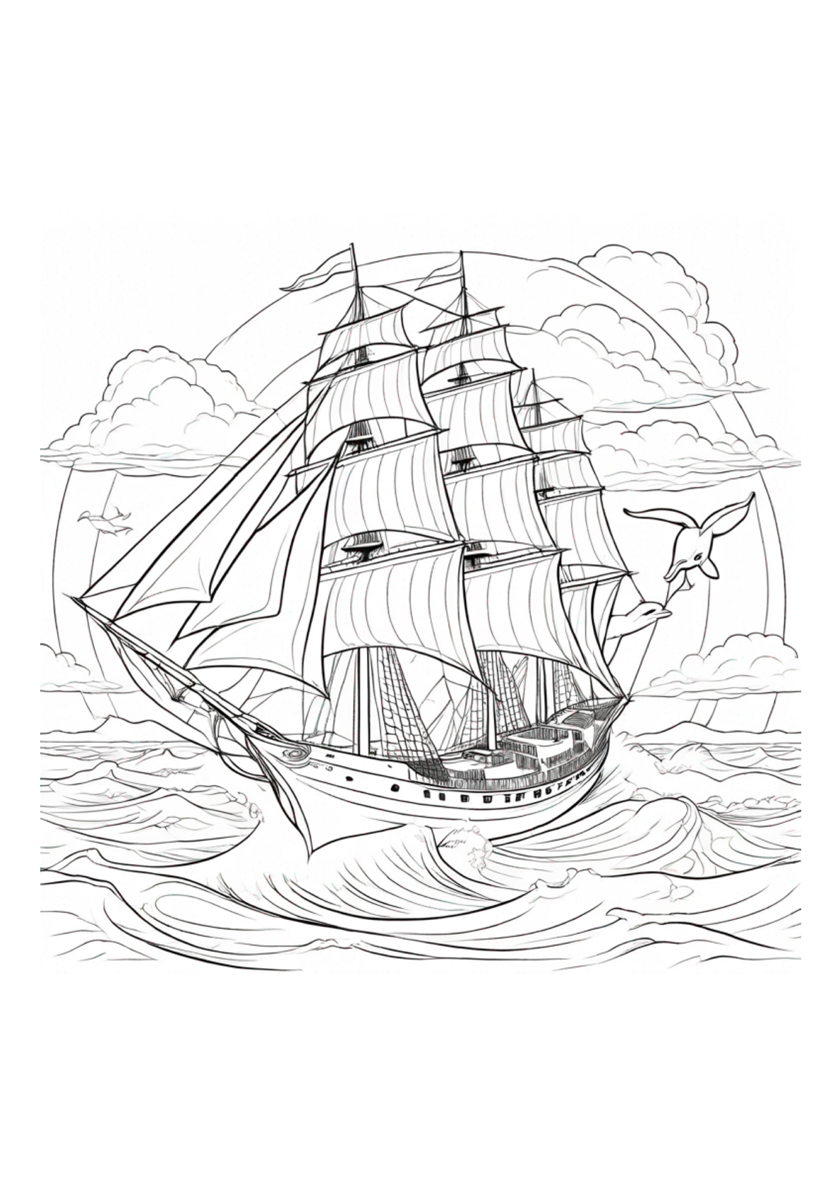 Sail Boats - Adult Coloring Book