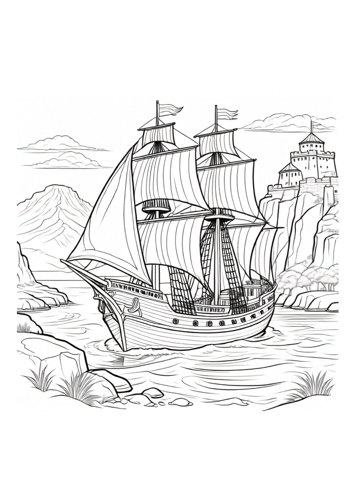 Sail Boats - Adult Coloring Book