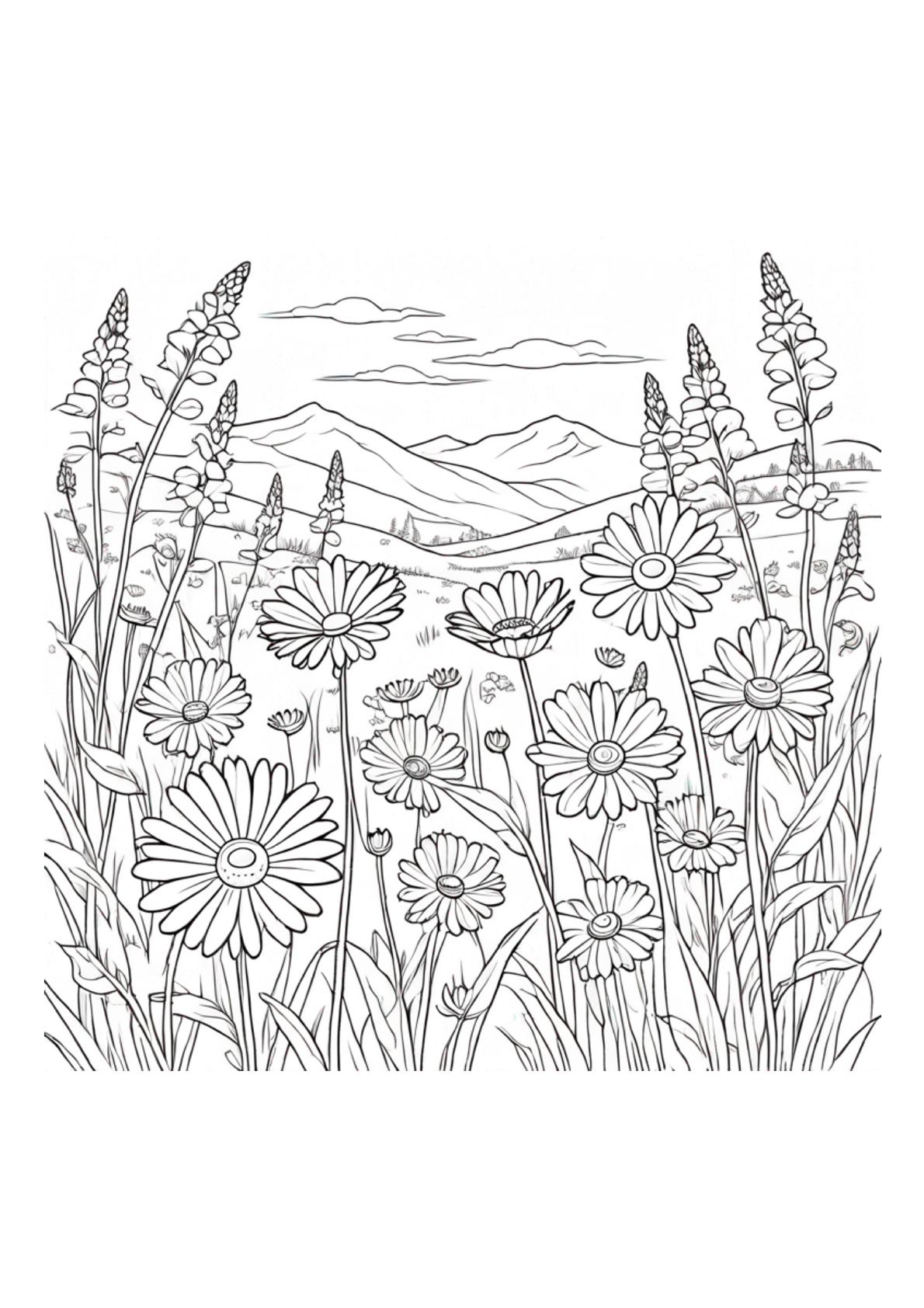 Wild Flowers - Adult Coloring - Paperback